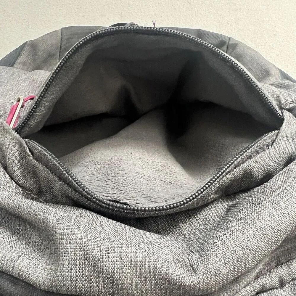 The North Face TNF Gray Magenta Pink Borealis Laptop School Hiking Backpack Bag